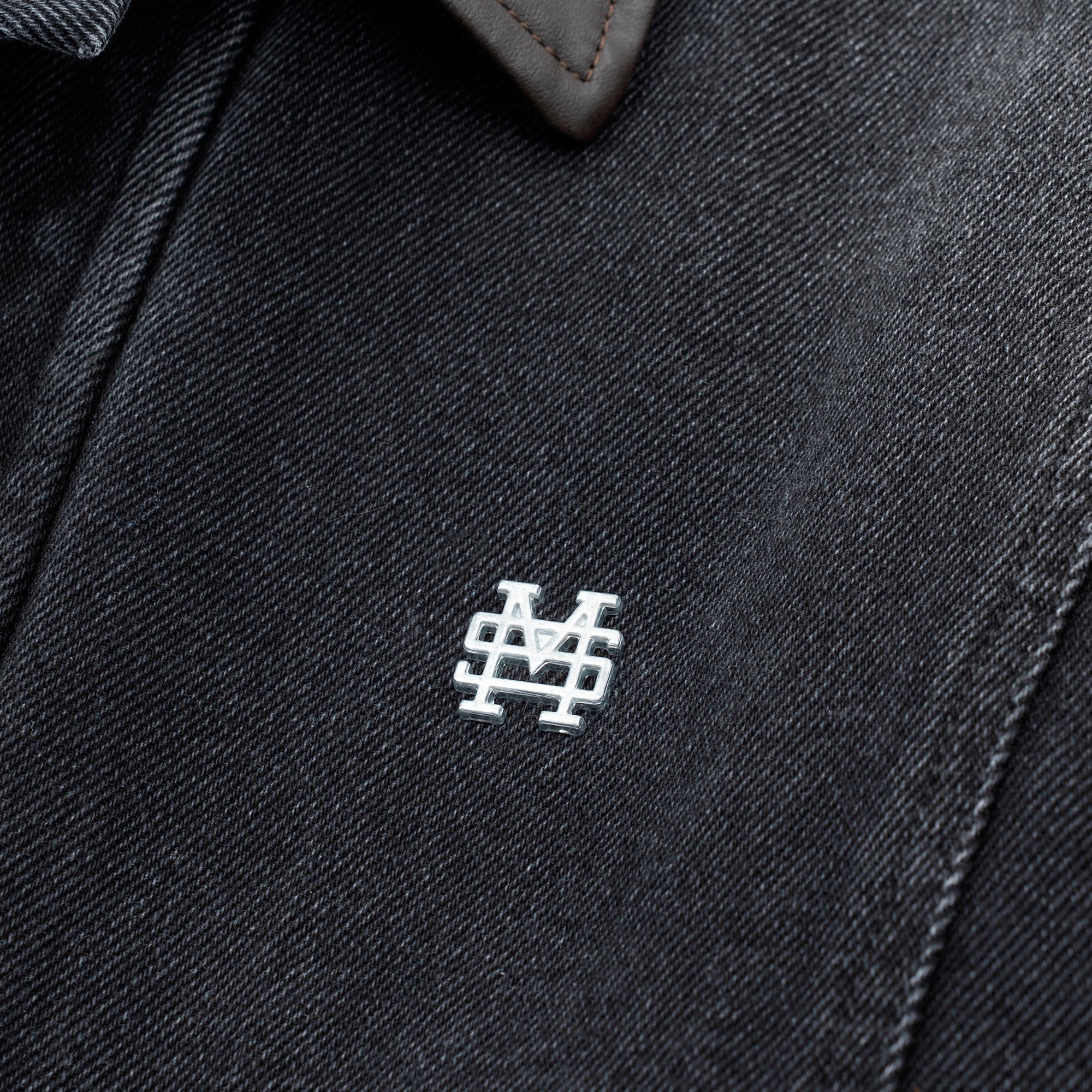 Monoic Aviator Denim Jacket 'Negro Desgastado'